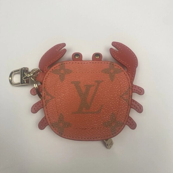 LV Louis Vuitton Coin Pouch Charm Crab Bag Charm Keychain Orange M01929 - Picture 2 of 9
